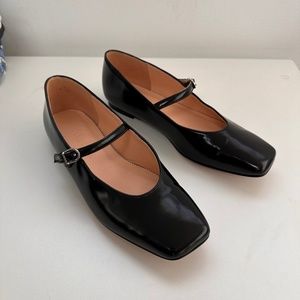 J. Crew Anya Mary Jane Flats in Black Leather